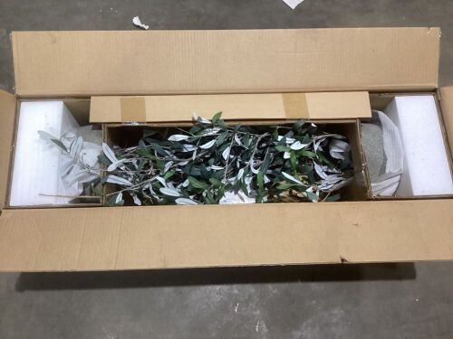 Lot of (2) 37" Artificial Olive Bush Tree in Pot Black