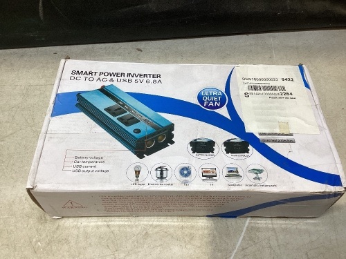 Autofather 1500w DC to AC Car Power Inverter Charger 4 USB Port & 2 Outlets 