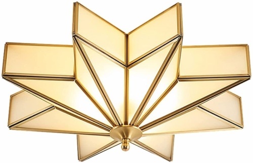 KCO Lighting Modern Metal and Glass Flush Mount Ceiling Light Fixture