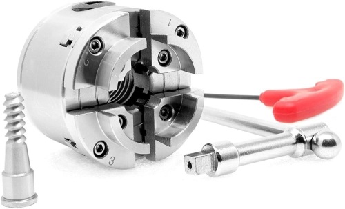 WEN LA4275 2.75-Inch 4-Jaw Self-Centering Keyed Lathe Chuck Set with 1-Inch x 8TPI Thread   - Lot 773