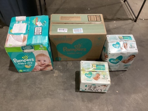 Lot of Pampers Baby Diapers & Baby Wipes 