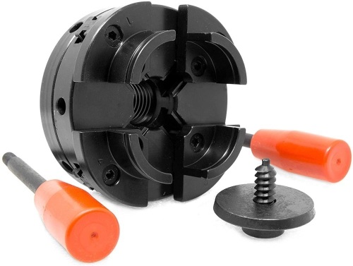 WEN LA4444 4-Inch 4-Jaw Self-Centering Chuck Set with 1-Inch x 8TPI Thread   - Lot 939