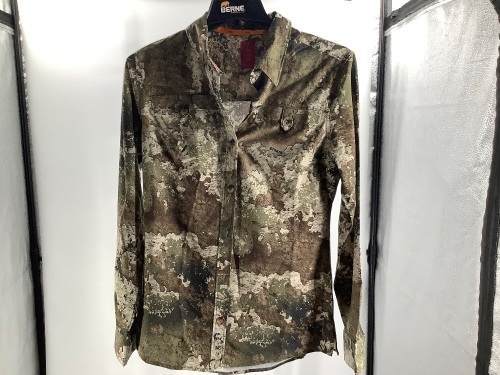SHE Camo Button Up Shirt, Small, Appears New - Lot 659