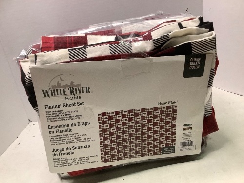 White River Flannel Sheet Set, Queen, Ecommerce Return - Lot 717