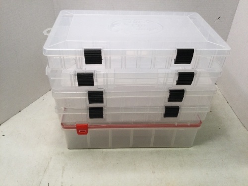Lot of (5) Tackle Boxes, Misc. Sizes, Ecommerce Return - Lot 185