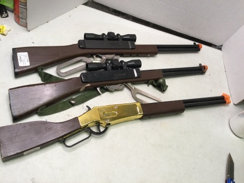 Lot of (3) Toy Guns, Strap missing on one, Ecommerce Return - Lot 186