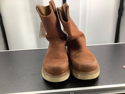 Men's Leather Work Boots, 10, Ecommerce Return, Scuffed - Lot 350