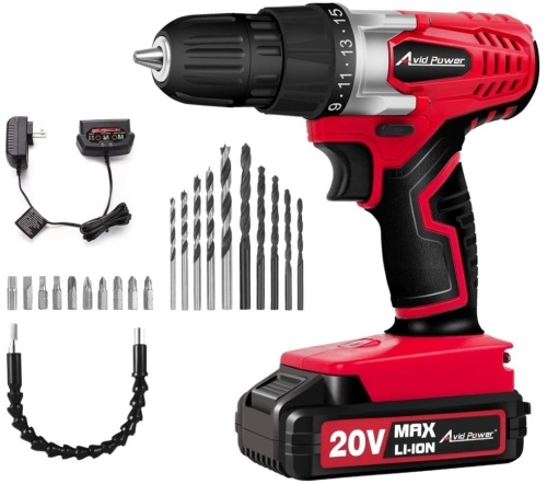 Avid Power 20V Max Cordless Drill, Powers Up, E-Comm Return - Lot 37