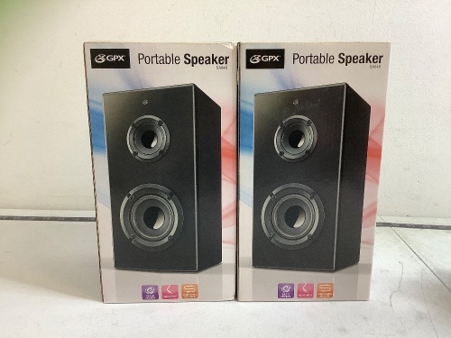 Lot of (2) GPX Portable Speakers, Powers Up, Appears New - Lot 627