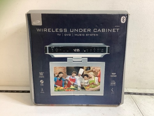 iLive Wireless Under-Cabinet TV/DVD/Music System, Powers Up, E-Comm Return - Lot 663