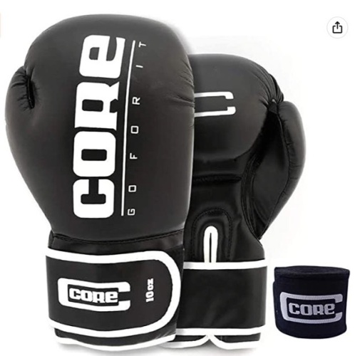 Core Adult Boxing Gloves w/ Free Hand Wrap, 14oz, Appears New - Lot 310