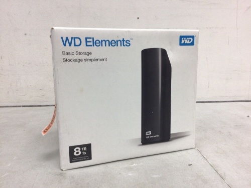 WD Elements 8TB Basic Storage, No Cord, Untested, E-Comm Return - Lot 143