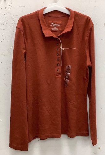 Natural Reflections Womens Long Sleeve Shirt, L, New - Lot 410