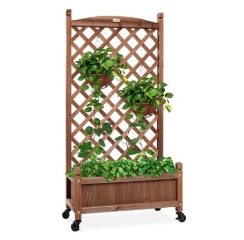 Wood Planter Box & Lattice Trellis - Lot 220