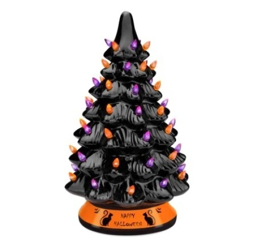 Pre-Lit 15in Ceramic Halloween Tree - Lot 245