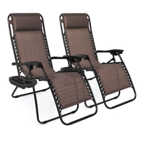 Set of 2 Adjustable Zero Gravity Patio Chair Recliners - Lot 253