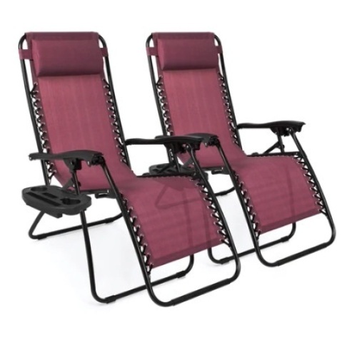 Set of 2 Adjustable Zero Gravity Patio Chair Recliners - Lot 254