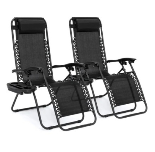 Set of 2 Adjustable Zero Gravity Patio Chair Recliners - Lot 258