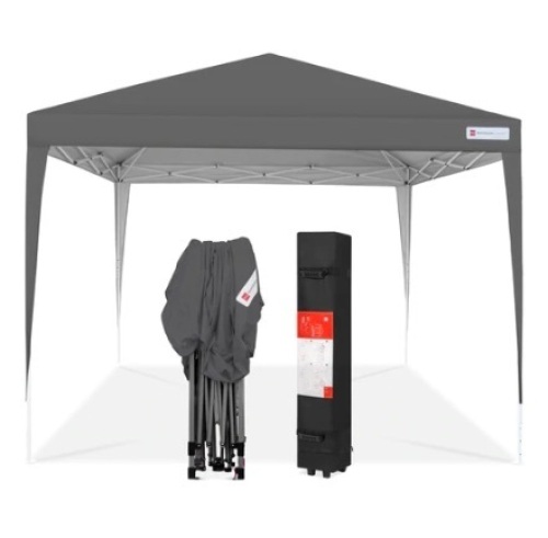 Outdoor Portable Pop Up Canopy Tent w/ Carrying Case, 10x10ft, Dark Gray, Appears New - Lot 277