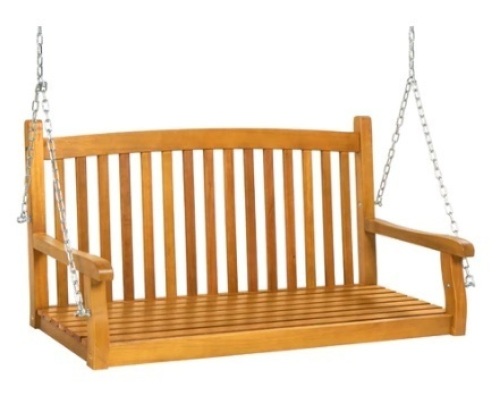 Wooden Curved Back Hanging Porch Swing Bench - Lot 284