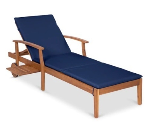 Adjustable Acacia Wood Chaise Lounge Chair - Lot 287