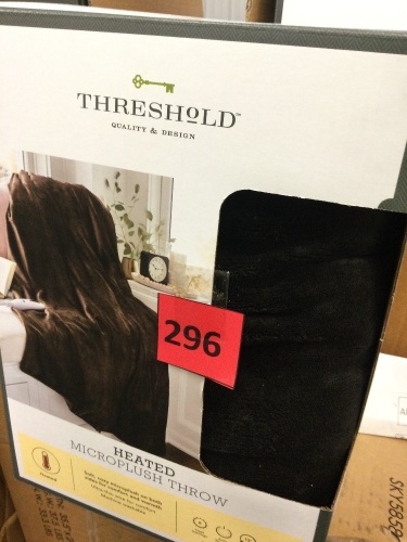 Threshold Heated Microplush Throw, Brown - Lot 296