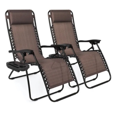 Set of 2 Adjustable Zero Gravity Patio Chair Recliners - Lot 349