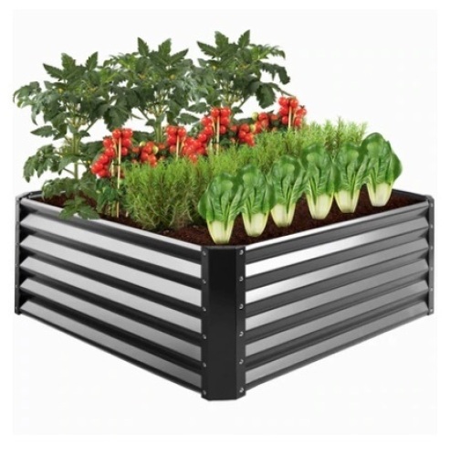 Outdoor Metal Raised Garden Bed, 4x4x1.5ft - Lot 352