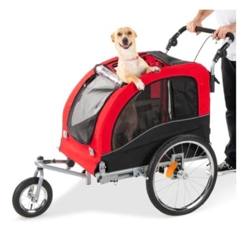 2-in-1 Pet Stroller and Bike Trailer, Red - Lot 374
