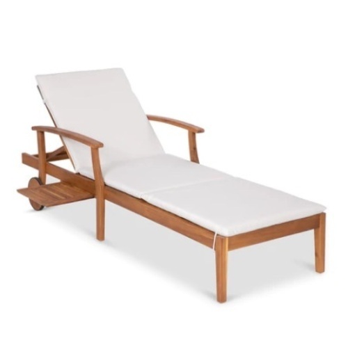 Adjustable Acacia Wood Chaise Lounge Chair - Lot 379