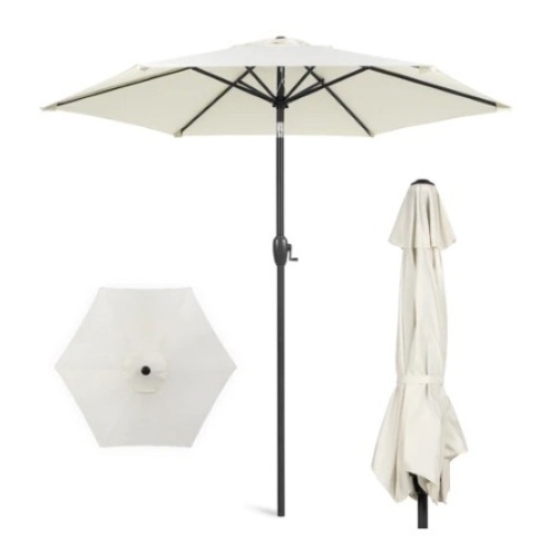 Outdoor Market Patio Umbrella, 7.5ft, Cream - Lot 402