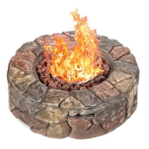 Stone Gas Fire Pit - Lot 418