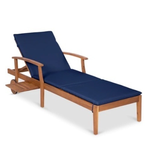 Adjustable Acacia Wood Chaise Lounge Chair - Lot 439