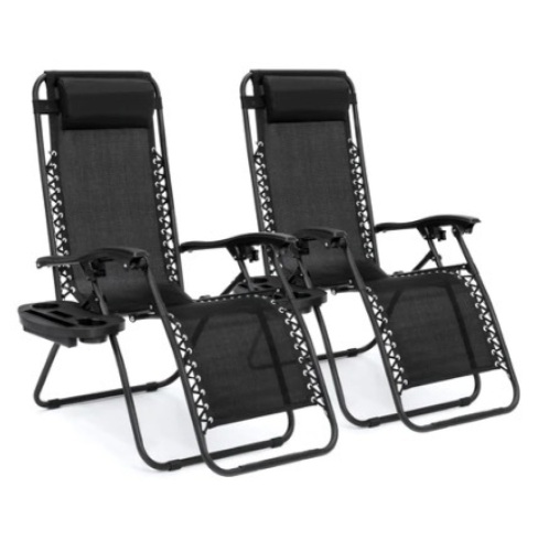 Set of 2 Adjustable Zero Gravity Patio Chair Recliners - Lot 440
