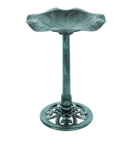 Lily Leaf Pedestal Bird Bath - Lot 260