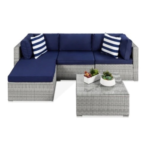 5-Piece Modular Wicker Sectional Set - Lot 459
