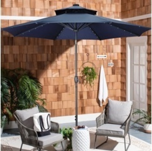 Patio Umbrella w/ Solar-powered LED Lights, 10ft  - Lot 493