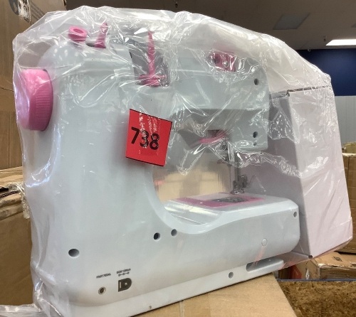 6V Portable Foot Pedal Sewing Machine w/ 12 Stitch Patterns - Lot 738