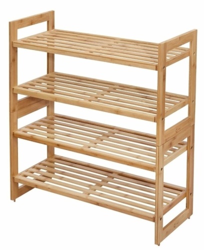 EcoStorage 2-Tier Bamboo Shoe Rack, 2-Pack - Lot 396