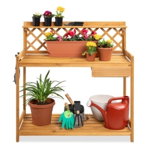 Wooden Garden Potting Bench Workstation - Lot 524