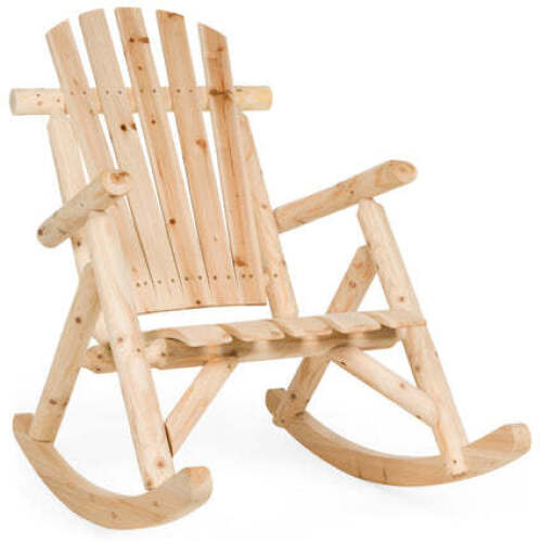 Rocking Wood Adirondack Chair Accent Furniture w/ Natural Finish 4.5 star rating 23 Reviews