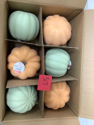 Case of (12) Multicolor Decorative Foam Pumpkins