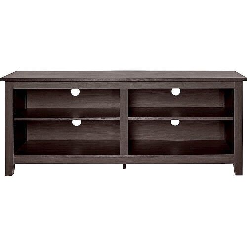 Walker Edison Modern Wood Open Storage TV Stand for Most TVs up to 65" - Espresso - Lot 72