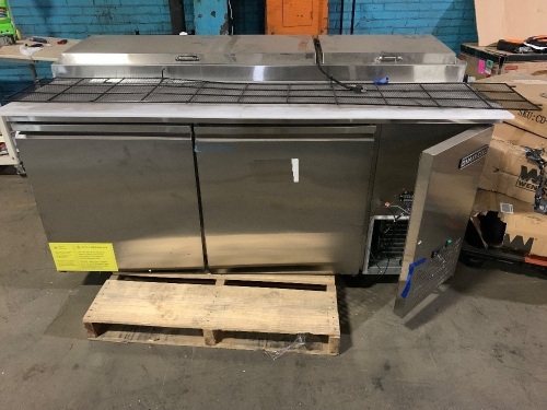 Maxx Cold MXSPP70 71" Select Series Pizza Preparation Table with 20.91 cu. ft. Capacity. Does not get cold. For Repair or Parts.  - Lot 163