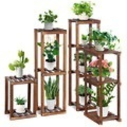 4-Piece-Set Flexible Combination Wood Plant Stands, Unknown if Complete. - Lot 370