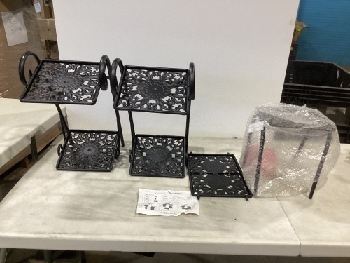 Tooca Wood Plant Stand Indoor, 5 Tier Stylish Outdoor Plant Flower Stand, Multiple Tier Plant Display Rack Holder, Steady Vertical Carbonized Shelves for Indoor/outdoor.  - Lot 590