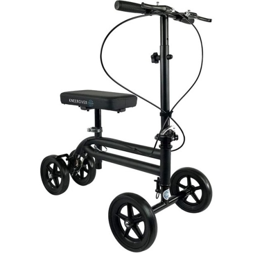 KneeRover Economy Knee Scooter Steerable Knee Walker Crutch Alternative with Dual Braking System in Matte Black  - Lot 866