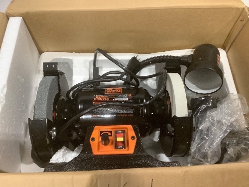 4280 5-Amp 8-Inch Variable Speed Bench Grinder with Work Light, Used - Lot 317