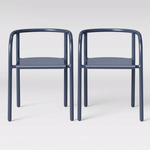 Set of 2 Metal Activity Chairs, Insignia Blue - Lot 507