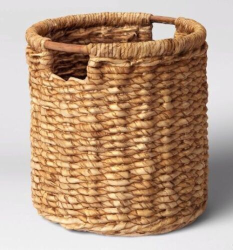 Round Woven Basket with Cut-Off Handle, 16" x 17"  - Lot 472